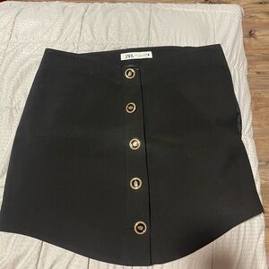Zara Black Skirt with buttons